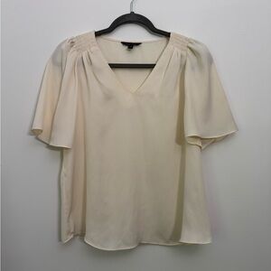 Banana Republic Cream Flutter‎ Sleeve Blouse